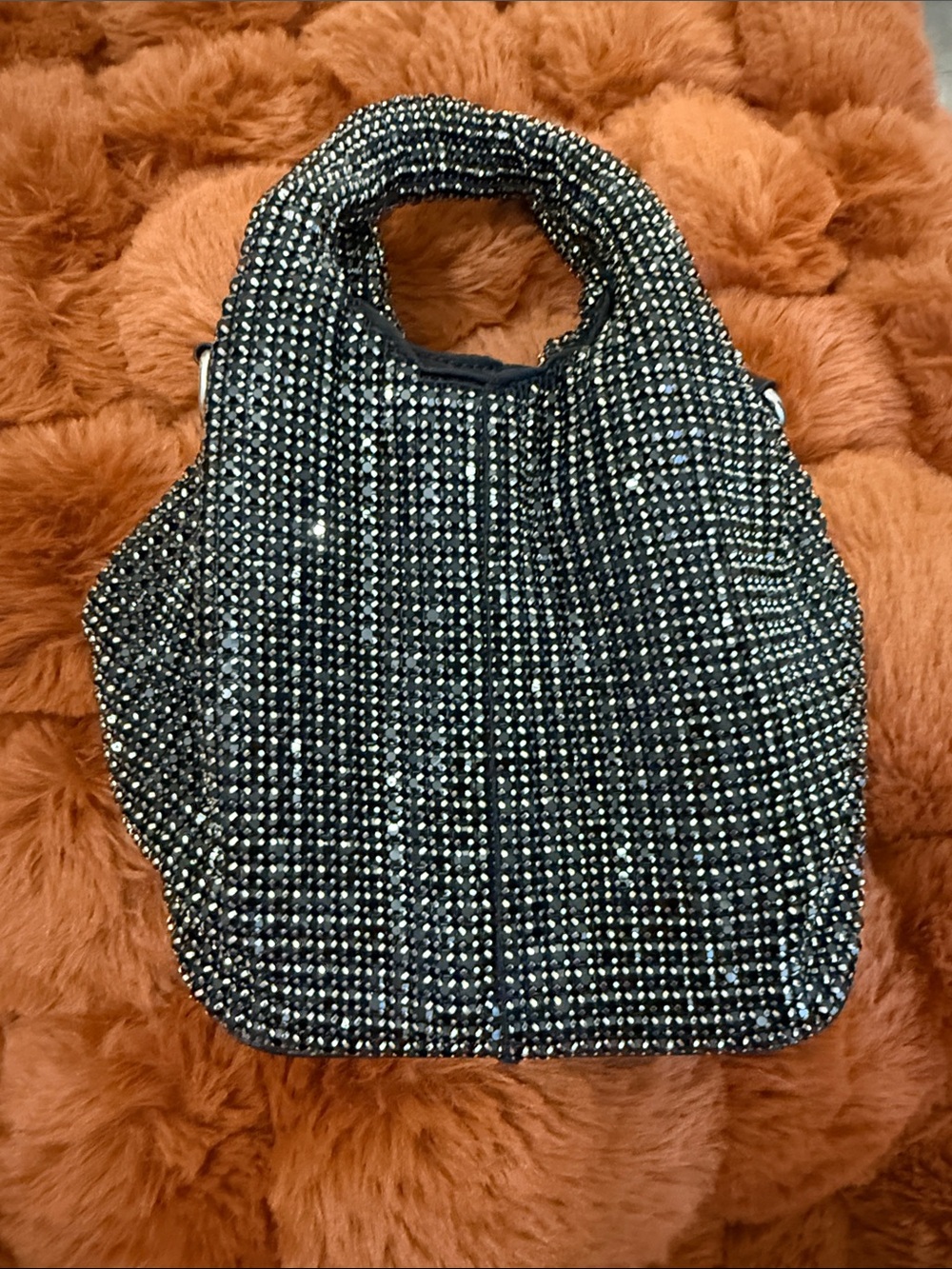 Crystal Embellished Black Evening Tote